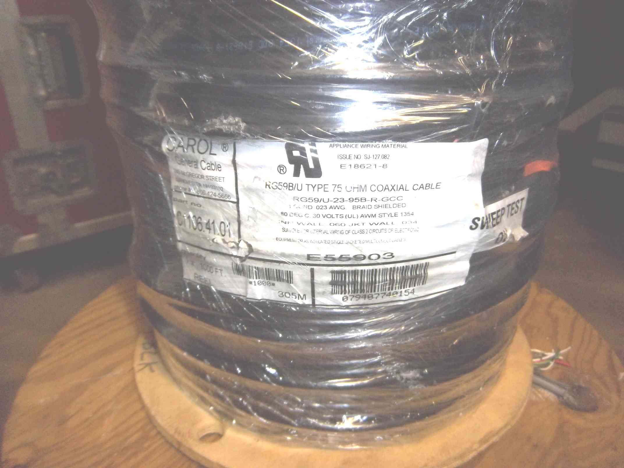 New 75 ohm cable for any video installation video coax cable spool 1000 ft feet cable reel coax spool